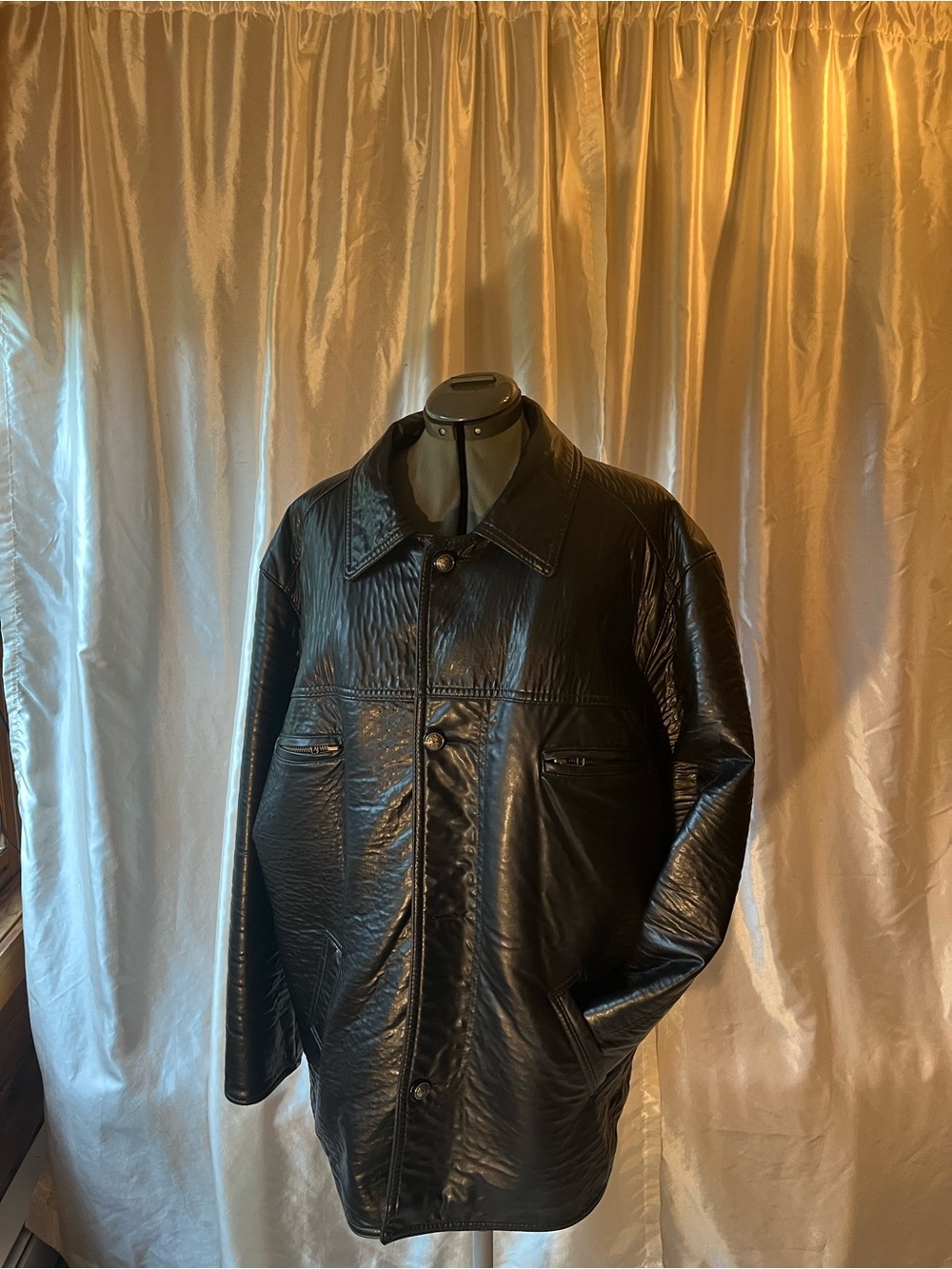 Black Leather CV Curriculum Vitae Coat